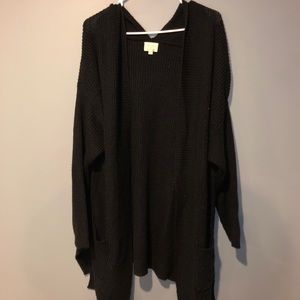Thigh-Length Knit Cardigan